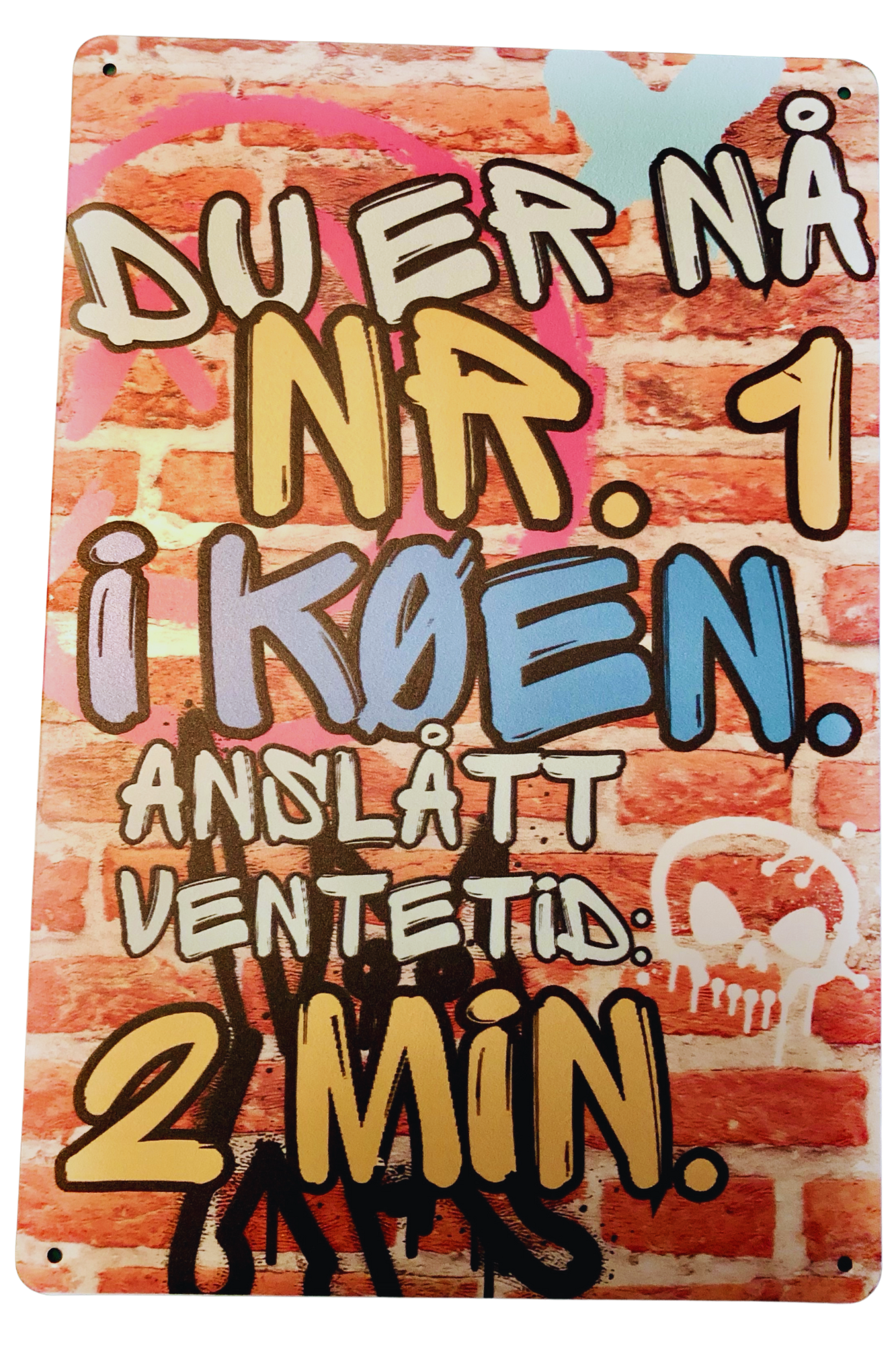 Du er nå nr. 1 i køen. Anslått ventetid: 2 min.